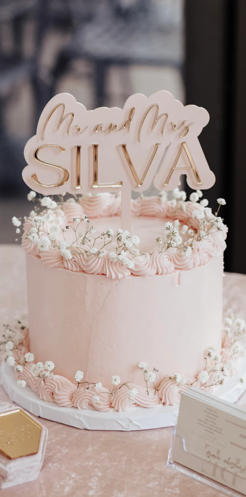Mr and Mrs cake topper