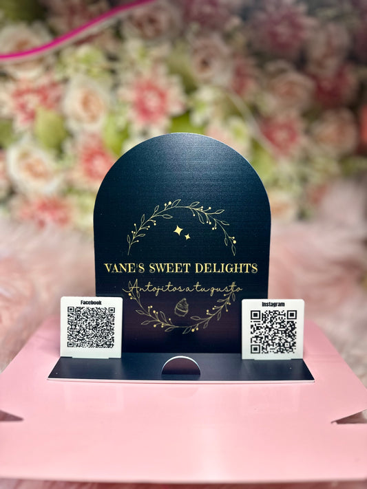 Logo and QR codes sign