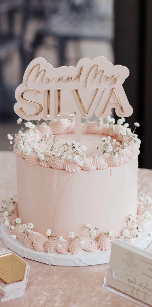 Mr and Mrs cake topper